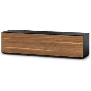 SONOROUS Studio ST-160B Wood and Glass Modern TV Stand with Hidden Wheels for Sizes up to 75" (Comes with I/R Repeater) -Black