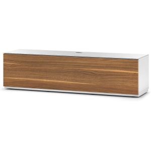 SONOROUS Studio ST-160B Wood and Glass Modern TV Stand with Hidden Wheels for Sizes up to 75" (Comes with I/R Repeater) -White