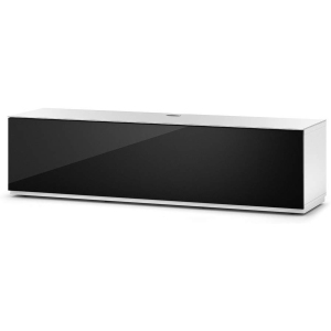 SONOROUS Studio ST-160B Wood and Glass Modern TV Stand with Hidden Wheels for Sizes up to 75" (Comes with I/R Repeater) -White