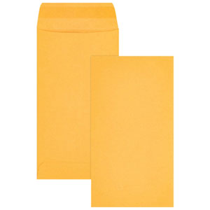 Business Source 3 1/2" x 6 1/2" Little Coin Kraft Envelopes - 500 / Box - Brown Kraft