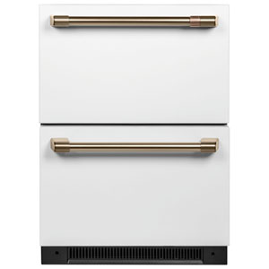 Café 24" 5.7 Cu. Ft. Built-In Dual-Drawer Refrigerator (CDE06RP4NW2) - Matte White