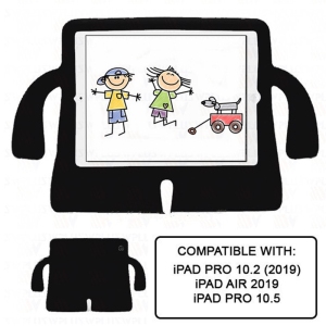 3D Silicone Shockproof Child Kids Stand Case for iPad 10.2" 7th 8th 9th Gen, Air 3 3rd Gen, iPad Pro 10.5" 2017, Black