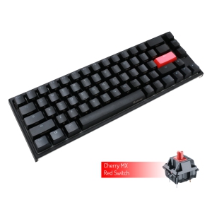 Ducky ONE 2 RGB Mechanical Keyboard, Cherry MX Red, Anti-Ghosting 4-layer PCB, PBT Double shot keycaps, Detachable USB Type-CSF Layout (68 keys), Black