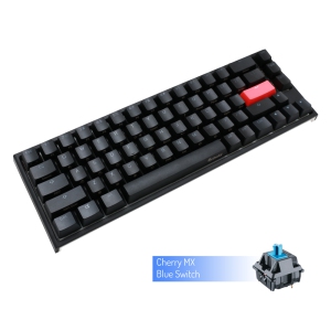 Ducky ONE 2 RGB Mechanical Keyboard, Cherry MX Blue, Anti-Ghosting 4-layer PCB, PBT Double shot keycaps, Detachable USB Type-CSF Layout (68 keys), Black