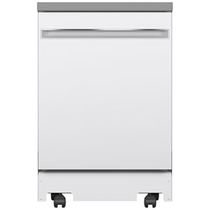 GE 23.62" 58dB Portable Front-Control Piranha Hard Food Disposer Stainless Steel Tub Dishwasher ENERGY STAR (GPT225SGLWW) - White