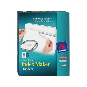 Avery Index Maker Print & Apply Clear Label Dividers with White Tabs (11447)