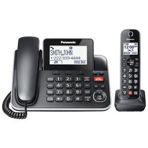 Panasonic KX-TGB852B Expandable Corded And Cordless Phone With ...