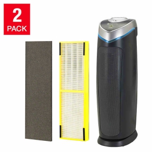 GermGuardian 55.8 cm (22 in.) 3-in-1 UV-C Tower Air Purifier 2-pack with BONUS Filter