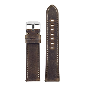 DASSARI Vintage Italian Leather 22mm Watch Band Strap for Garmin Legacy Hero 45mm - Brown