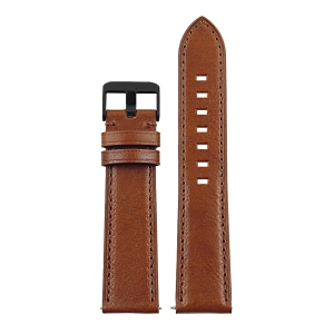 DASSARI Italian Vintage Leather 22mm Watch Band Strap for Garmin Legacy Hero 45mm - Rust (Black Buckle)