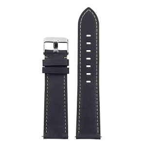 DASSARI Vintage Italian Leather 22mm Watch Band Strap for Garmin Legacy Hero 45mm - Black