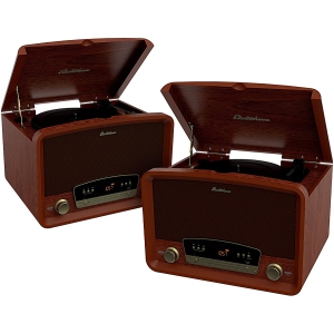 Electrohome Kingston Vintage Vinyl Record Player Stereo System - 2 PACK