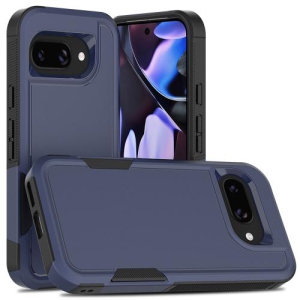TopSave New Style Matt Polish PC+TPU 2 in 1 Slim Lightweight Shockproof, Rugged, Protective Armor Case For Google Pixel 9a 6.3" 5G, Navy Blue