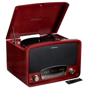 Electrohome Kingston Vintage Vinyl Record Player Stereo System - Turntable, Bluetooth, Radio, CD, Aux, USB, Vinyl to MP3