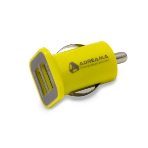 Adreama 2 Port Car Charger - Yellow