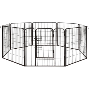 ALEKO® DK32X32 Heavy Duty Pet Playpen Dog Kennel Pen Exercise Cage Fence 8 Panel 32X32 Inches