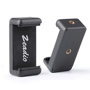 Zeadio Smartphone Tripod Mount, Cell Phone Holder Adapter, Selfie Stick Monopod Adjustable Clamp for iPhone, Samsung,