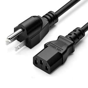 3 Prong Universal Power Cord Cable for Vizio Brother Epson Lenovo Personal Computer, PC Monitor, Bravia Smart TV,
