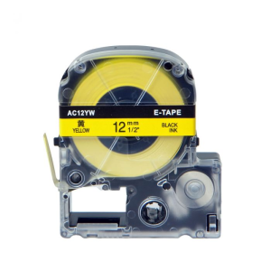 Zoomtoner Compatible EPSON LC-4YBP 12MM 1/2â€ Black on Yellow Cassette Label 8M / 26.2FT