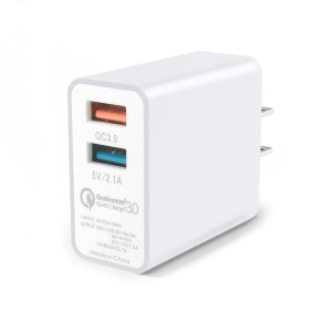 axGear QC 3.0 USB AC Fast Charger 2 Port Universal Wall Quick Charging Travel Plug