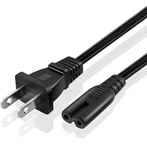 [UL Listed] Two Prong 6 ft AC Power Cable for Sony PS4 PS3 Sharp,Toshiba Hisense jvc TV,Microsoft Xbox one s