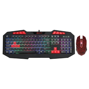 Xtrike Me MK-503 - Wired Gaming Keyboard and Mouse Set with Mixed Color Backlight, Black