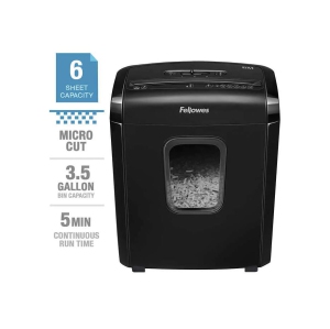 Fellowes Microshred 6M Micro-cut Shredder, Cross-Cut Paper and Credit Card-