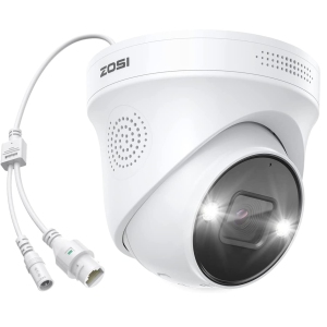 ZOSI 4K 8MP Add-On Wired PoE Outdoor Spotlight Security Camera, Color Night Vision, 2-Way Audio, 1m Ethernet Cable Include, Only Work with ZOSI PoE NVR Security System