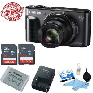 Canon PowerShot SX720 HS Digital Camera w/ 2x 16GB Memory Cards & Cleaning Kit - US Version w/ Seller Warranty