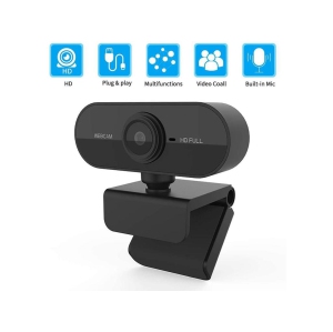HD Webcam 1080P 2MP with built-in microphone, USB Plug and Play, No driver needed, Support Windows, Mac, Linux and More