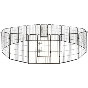 ALEKO® 2DK32X32 Heavy Duty Pet Playpen Dog Kennel Pen Exercise Cage Fence 16 Panel 32X32 Inches