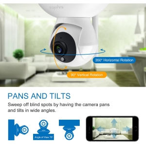 SANNCE HD Mini sans fil IP Caméra Maison Surveillance Système de Caméra Baby Monitor - Wi-Fi amélioré 3dB Antenne