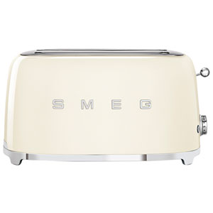 Smeg 50's Style Retro Long Slot Toaster - 4-Slice - Cream
