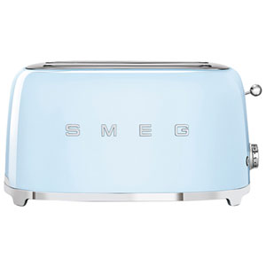 Smeg 50's Style Retro Long Slot Toaster - 4-Slice - Pastel Blue
