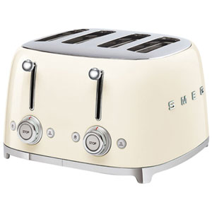 Smeg 50's Style Retro Toaster - 4-Slice - Cream