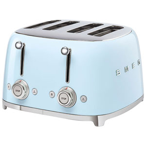 Smeg 50's Style Retro Toaster - 4-Slice - Pastel Blue