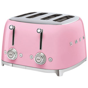 Smeg 50's Style Retro Toaster - 4-Slice - Pink