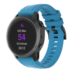 StrapsCo Silicone Rubber Watch Band Strap for Garmin Fenix 6S & Fenix 5S - Blue