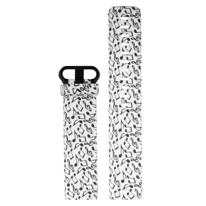 StrapsCo Patterned Silicone Rubber Watch Band Strap for Fitbit Charge 3 & Charge 4 - Short-Medium - Music Notes
