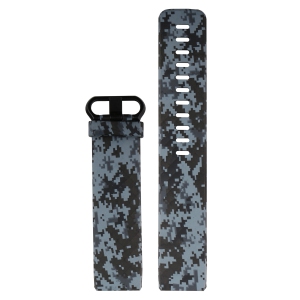 StrapsCo Patterned Silicone Rubber Watch Band Strap for Fitbit Charge 3 & Charge 4 - Medium-Long - Digital Camo