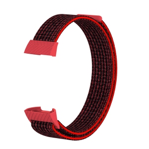 StrapsCo Woven Nylon Watch Band Strap for Fitbit Charge 3 & Charge 4 - Red