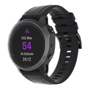 StrapsCo Silicone Rubber Watch Band Strap for Garmin Fenix 6S & Fenix 5S - Black