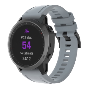 StrapsCo Silicone Rubber Watch Band Strap for Garmin Fenix 6S & Fenix 5S - Grey
