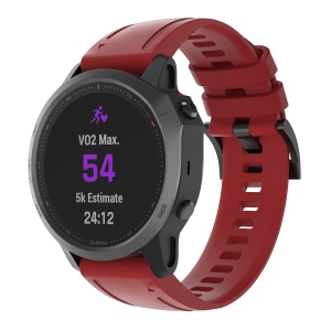 StrapsCo Silicone Rubber Watch Band Strap for Garmin Fenix 6S & Fenix 5S - Red