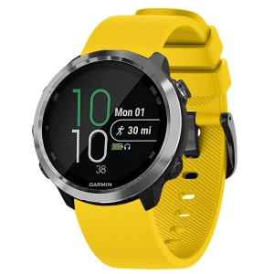 StrapsCo Silicone Rubber Band for Garmin Forerunner 245, 645, Vivoactive 3, Vivomove, Vivomove 3, HR - Short-Medium - Yellow