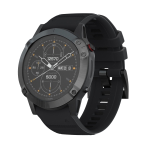 StrapsCo Silicone Rubber Watch Band Strap for Garmin Fenix 3, Fenix 3 HR, Fenix 5X, Fenix 5X Plus, Fenix 6X - Black