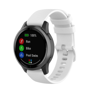 StrapsCo 22mm Quick Release Silicone Rubber Watch Band Strap for Garmin Vivoactive 4 - White