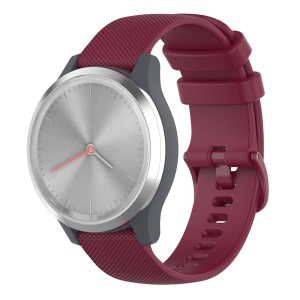 StrapsCo Silicone Rubber Watch Band Strap for Garmin Vivomove 3S & Vivoactive 4S - Wine Red