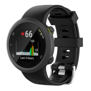 StrapsCo Silicone Rubber Watch Band Strap for Garmin Forerunner 45 & Swim 2 - Black