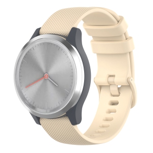 StrapsCo Silicone Rubber Watch Band Strap for Garmin Vivomove 3S & Vivoactive 4S - Beige